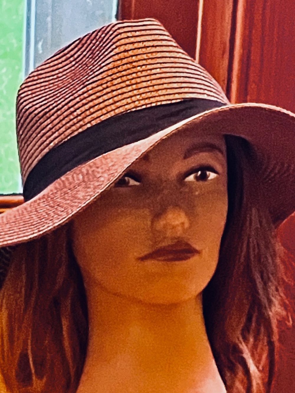 8 OTHER REASONS Wide Brim Brown Straw Hat Women's M